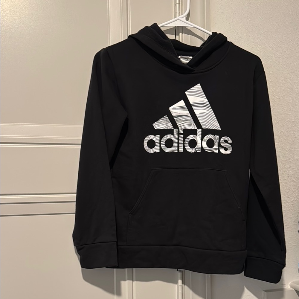 Adidas Black Hoodie with White Logo